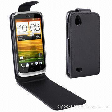 Vertical Flip Leather Case for HTC Desire X/T328e, Black